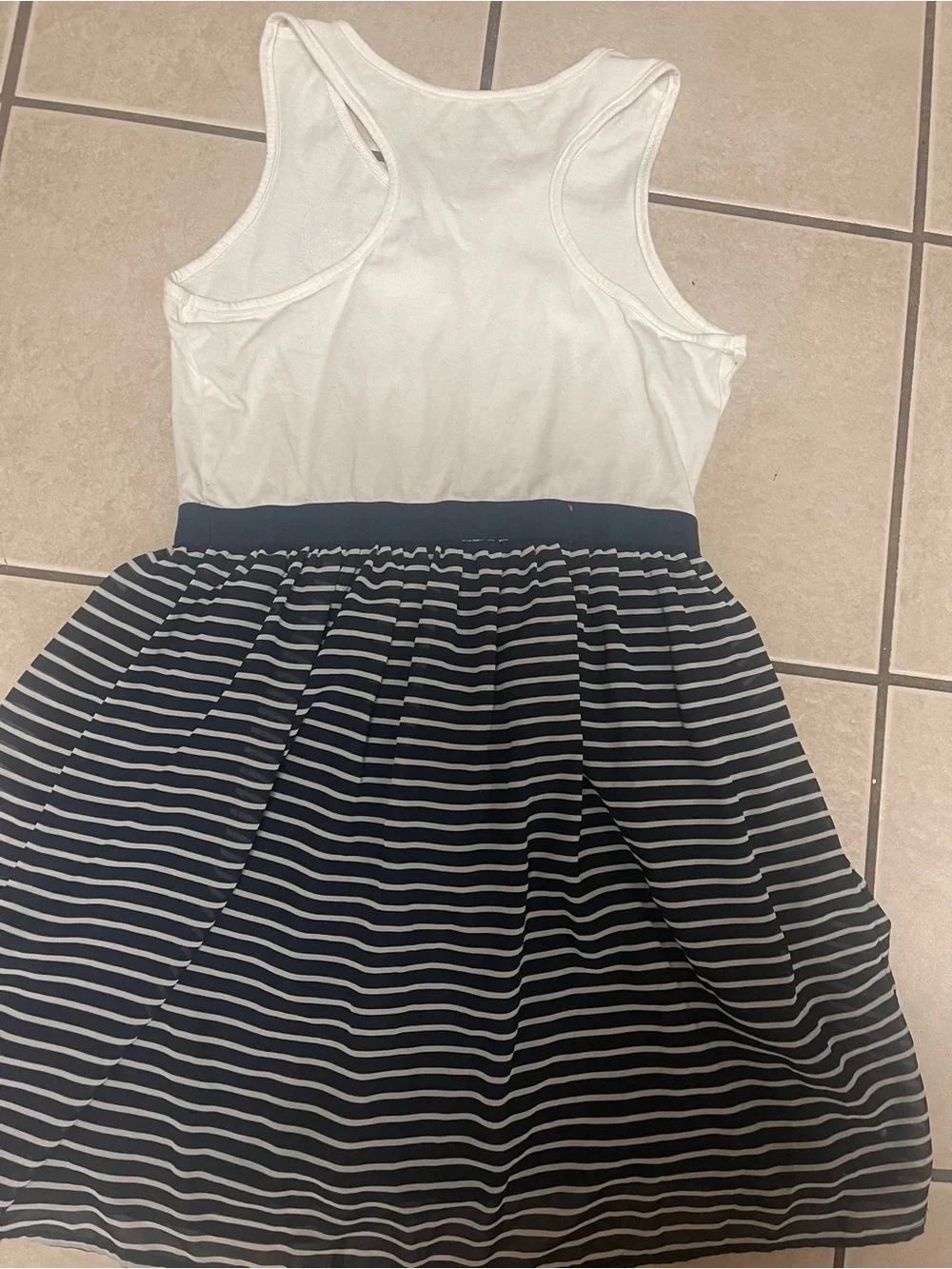 The Children’s Place White Tank & Navy Stripe Unicorn Dress